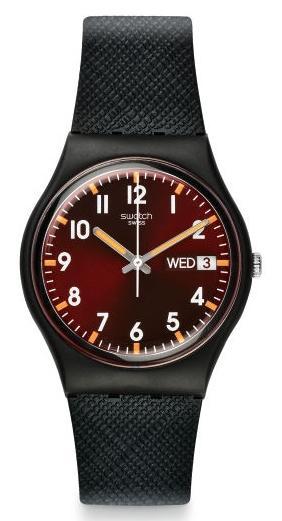 Swatch GB753 jam tangan remaja karet 34mm-hitam