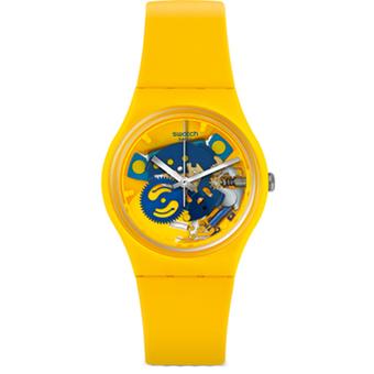 Swatch - Jam Tangan Wanita - Kuning-Kuning - Rubber Kuning - GJ136 Poussin  
