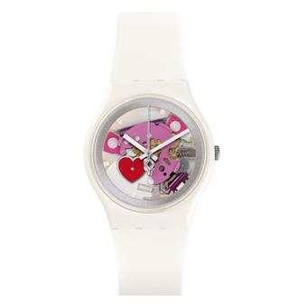 Swatch - Jam Tangan Wanita - Putih-Putih - Rubber Putih - GZ300 Tender Present  