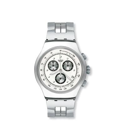 Swatch YOS401G jam tangan pria stainles 50mm-silver