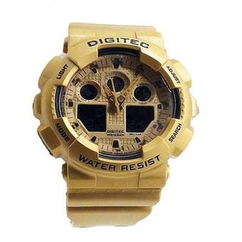Swiss Army Dual Time Jam Tanagn Sport Pria - Rubber Strap - Dg 2081 Gold  