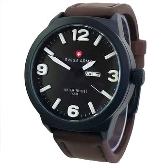 Swiss Army - Jam Tangan Pria - Leather Strap - Sa 4055 DBW  