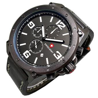 Swiss Army Jam tangan Pria - Leather Strap - SA 5388 - Hitam  