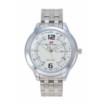 Swiss Army Men's Elegant Jam tangan pria - Silver - Stainless - SA TW1027 SS SIL  