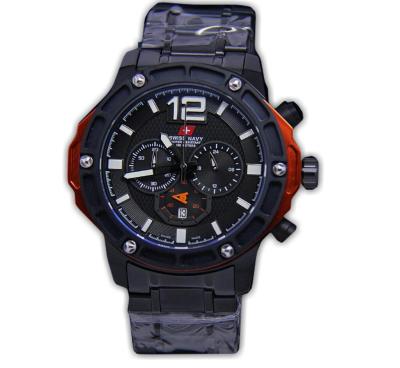Swiss navy 8938Mb jam tangan pria stainles kombi red 45mm-hitam