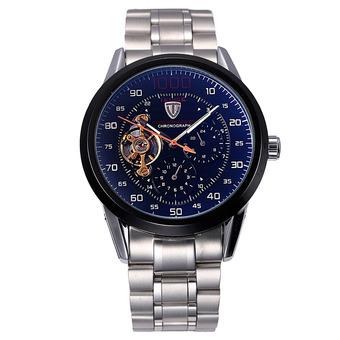 TEVISE Excellent Skeleton Automatic Men Mechanical Watch Luminous 3ATM Water-resistant Business Men Wristwatch with 2 Dials (Intl)  