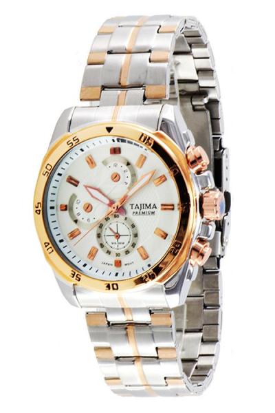 Tajima Analog Watch 3019 GRT-A01 - Jam Tangan Pria - White - Stainless Steel