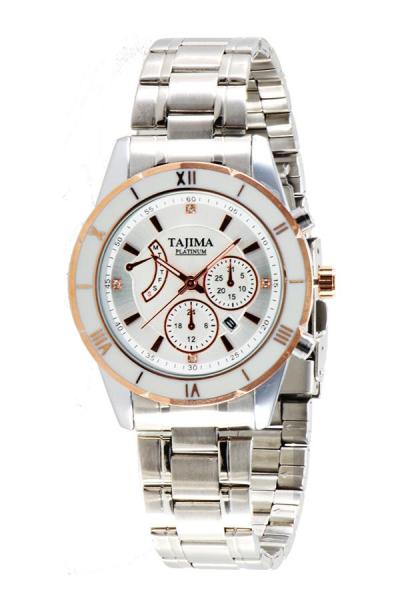 Tajima Analog Watch Date 3804 GRT-LRT A01 - Jam Tangan Wanita - White - Stainless Steel