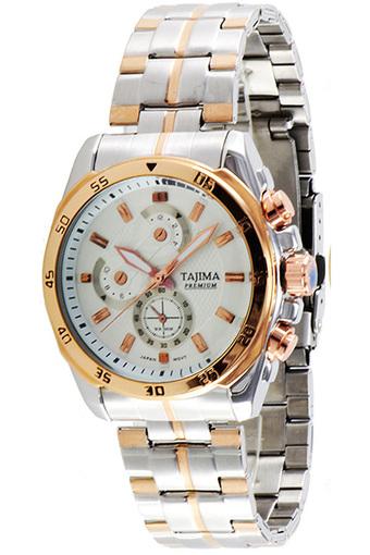 Tajima - Jam Tangan Pria - Putih - Strap Stainless Steel - 3019 GRT-A01  