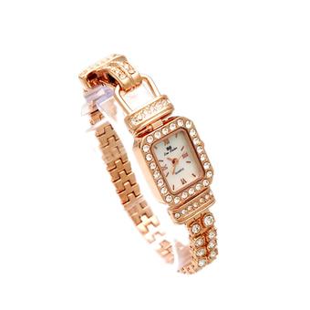 The Roman Womens Rose Gold Square Stainless Steel Band Watch MJ02 (Intl)  
