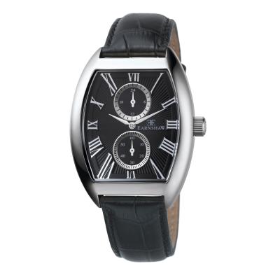 Thomas Earnshaw Holborn Men Black Leather Watch ES-8004-01 - Silver