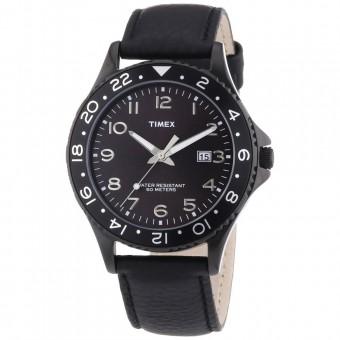 Timex Leather Mens Watch - Black (Intl)  