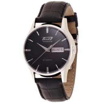 Tissot Men's Black Leather Strap Watch T0194301605101  