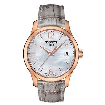 Tissot T-Trend Tradition Mother of Peal Grey Leather Ladies Watch T0632103711700 (Intl)  