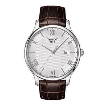 Tissot Tradition Gents Brown Leather Stainless Steel Mens Watch T0636101603800 (Intl)  