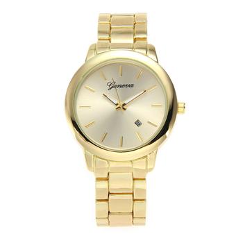 Top Steel Geneva Brand Wristwatch Women Dress Men's Quartz Watch Gold (Intl)  
