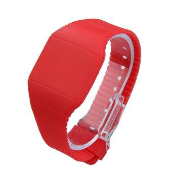 Unisex Digital LED Wrist Watch Touch Screen Girl Boy Silicone Sporty??Red??  