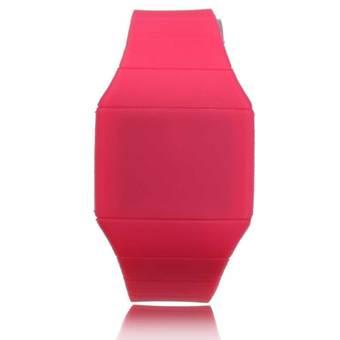 Unisex Digital LED Wrist Watch Touch Screen Silicone Sporty Universal(Rose Red)  