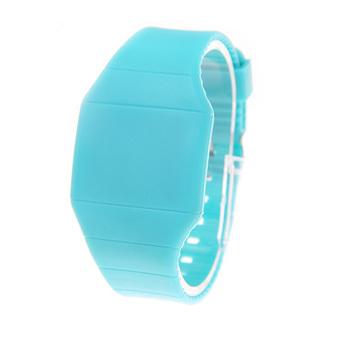 Unisex LED Silicone SmartBand Digital watch Sports Wrist Watch For Men Women (Light Blue) (Intl)  