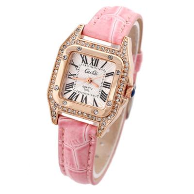Universal CaiQi Korean Square Diamond Belt Female Watch 553 - Pink