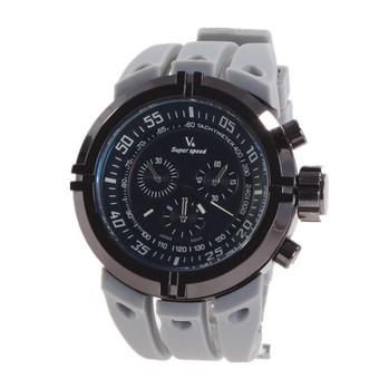 V6 2451 Menâ€™s Grey Rubber Big Dial Quartz Wrist Watch  