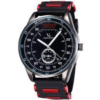 V6 Brand Men's Sport Watches Outdoor Luminous Analog Silicone Band Wristwatches Red 2499  