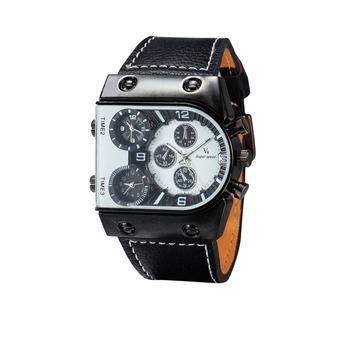 V6 Super Speed Casual Waterproof PU leather strap Watch 227601 (Black)  