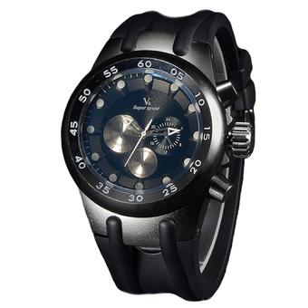 V6 Super Speed Large Face Dial Body Style Quartz Watch Black Color (Intl)  
