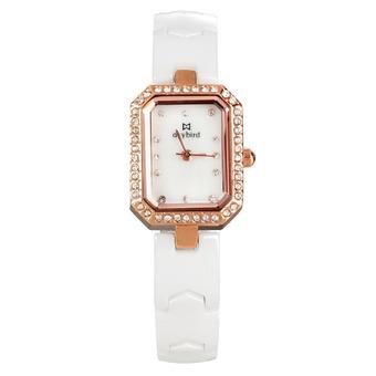Vanki 3930 Ladies Fashion Ceramics Wristbands Square Dial Quartz Watches - Rose Gold (Intl)  