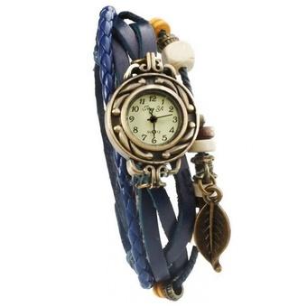 Vintage Jam Tangan Gelang Kulit - Biru  