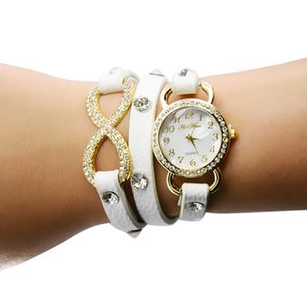 Vococal Women's White PU Leather Strap Watch  