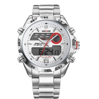 WEIDE Men's Analog Digital Watch Sport Outdoor Back Light Stainless Steel (White) (Intl)  