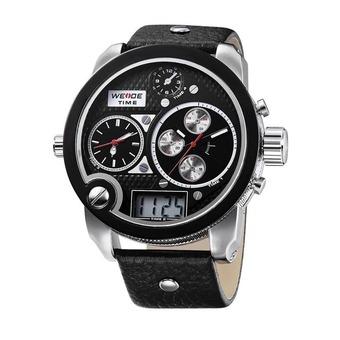 WEIDE Men's Luxury Analog & Digital Sport Watch Fashion Big Dial Leather Strap Wristwatch - Intl  