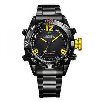 WEIDE Men's Military Sports Quartz Analog Digital LED Display Stainless Steel Wristwatch (Intl)  