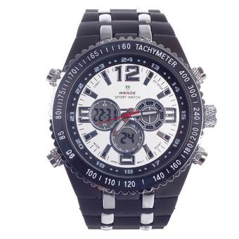 WEIDE WH-1107 Vogue Men's Quartz and LED Dual Time Display Wrist Watch (Black)  