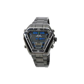 WEIDE WH1102-BL Dual Display LED Digital + Analog Water Resistant Wrist Watch 2 x SR626(Black+Silver+Blue)  