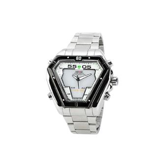 WEIDE WH1102-WS Dual Display LED Digital Analog Water Resistant Wrist Watch 2 x SR626 (Silver)  