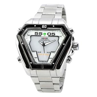 WEIDE WH1102-WS Dual Display LED Digital with Analog Water Resistant Wrist Watch (Silver)  