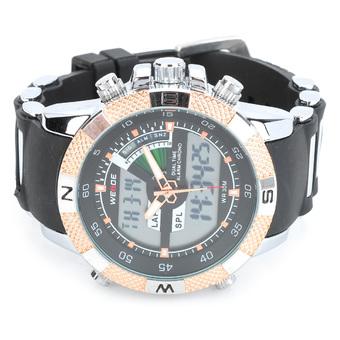 WEIDE WH1104PU-BG Men's Resin Band Quartz Digital Analog Wrist Watch (Black)  