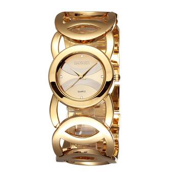 WEIQIN Brand Luxury Women Watches Fashion Quartz Watch Hollow Bracelet Band Wristwatchesâ€”â€”Gold Gold  