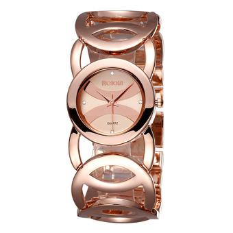 WEIQIN Brand Luxury Women Watches Fashion Quartz Watch Hollow Bracelet Band Wristwatches??Rose-gold Rose-gold  