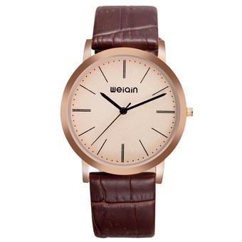 WEIQIN Men Business Fashion Watch PU Leather Band Wristwatch Brown WQ006-03- Intl  