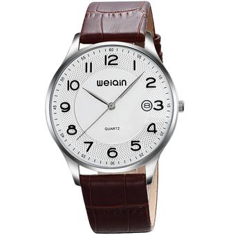 WEIQIN Men Fashion Casual Watch PU Leather Band Wristwatch Brown WQ008-3- Intl  
