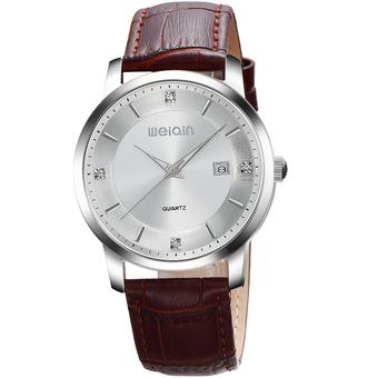 WEIQIN Men Fashion Casual Watch PU Leather Band Wristwatch Brown WQ013-003- Intl  