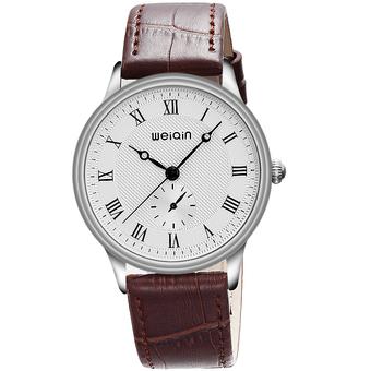 WEIQIN Men Fashion Casual Watch PU Leather Band Wristwatch Brown WQ010-003- Intl  
