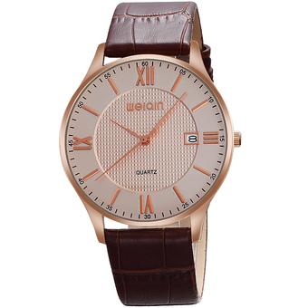 WEIQIN Men Fashion Casual Watch PU Leather Band Wristwatch Brown WQ009-03- Intl  