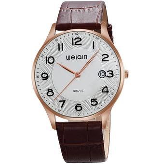 WEIQIN Men Fashion Casual Watch PU Leather Band Wristwatch Brown WQ008-003- Intl  