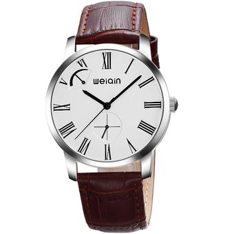 WEIQIN Men Fashion Casual Watch PU Leather Band Wristwatch Brown WQ011-003- Intl  