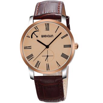 WEIQIN Men Fashion Casual Watch PU Leather Band Wristwatch Brown WQ011-3- Intl  