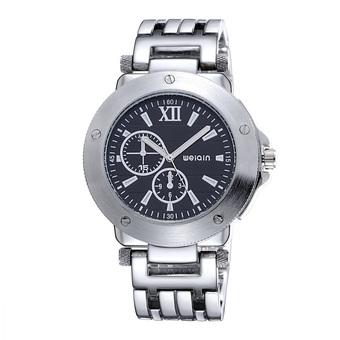 WEIQIN Men's Fashion Casual Watches Steel Strip Silver Black 262701  